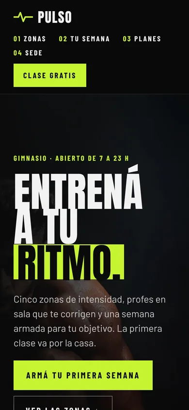 Sitio de Pulso en un celular